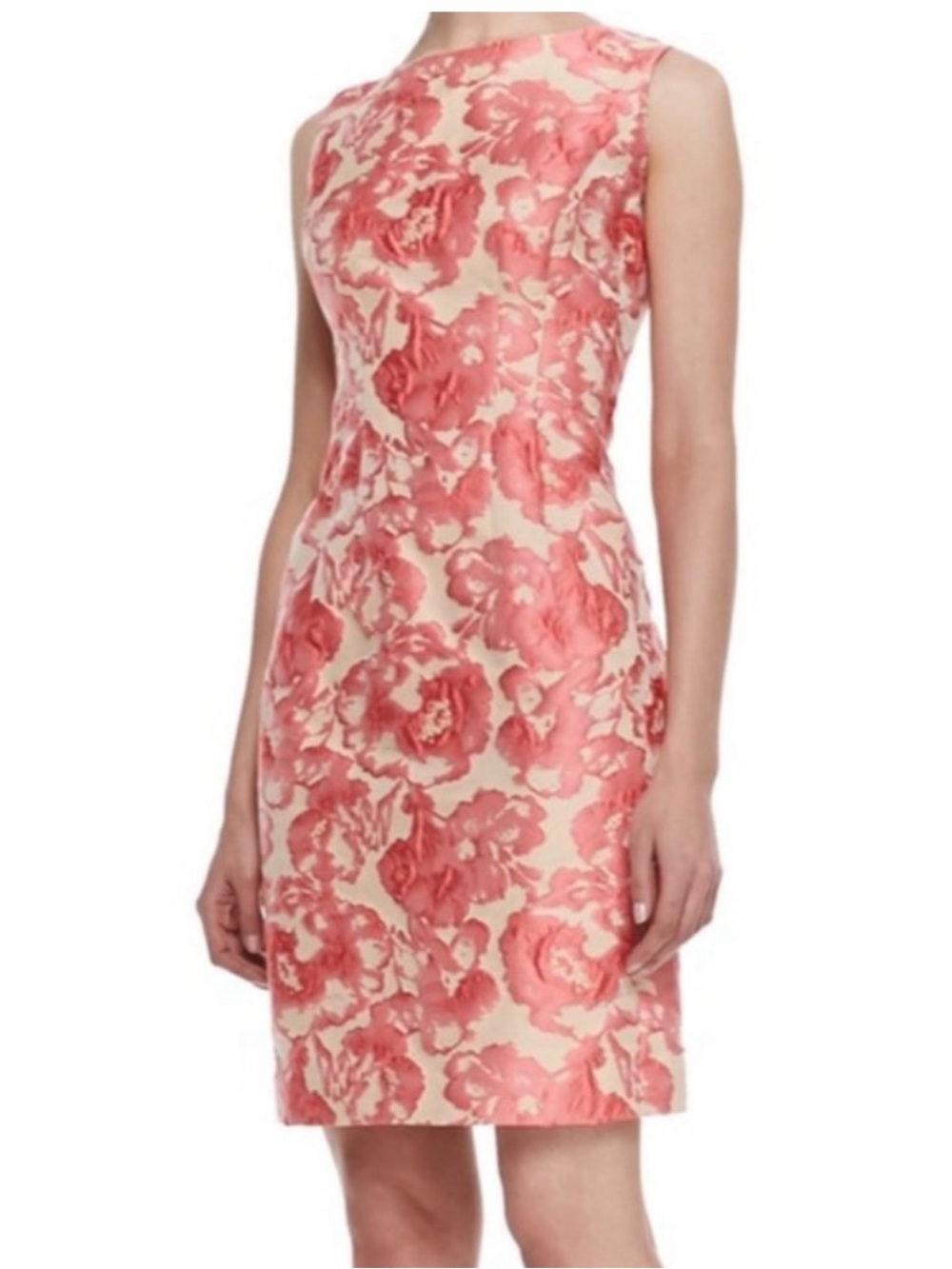 Lafayette 148 New York Coral Floral Sheath Dress
